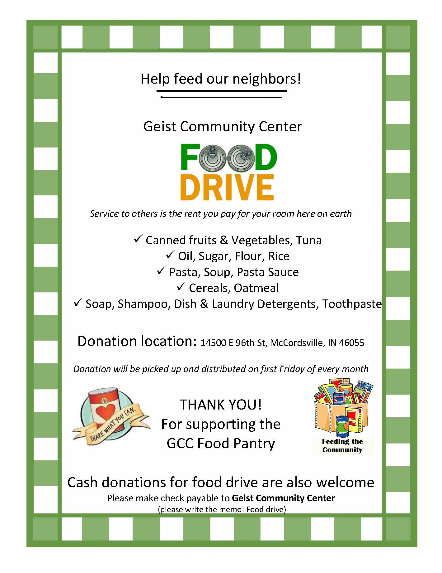 GCC Food Drive – Geist Community Center